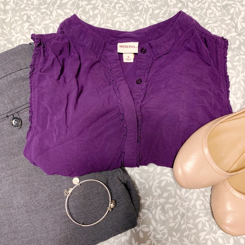 Purple Sleeveless Blouse